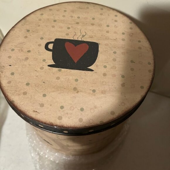 New Large tin COFFEE Canister with Lid - Picture 3 of 4